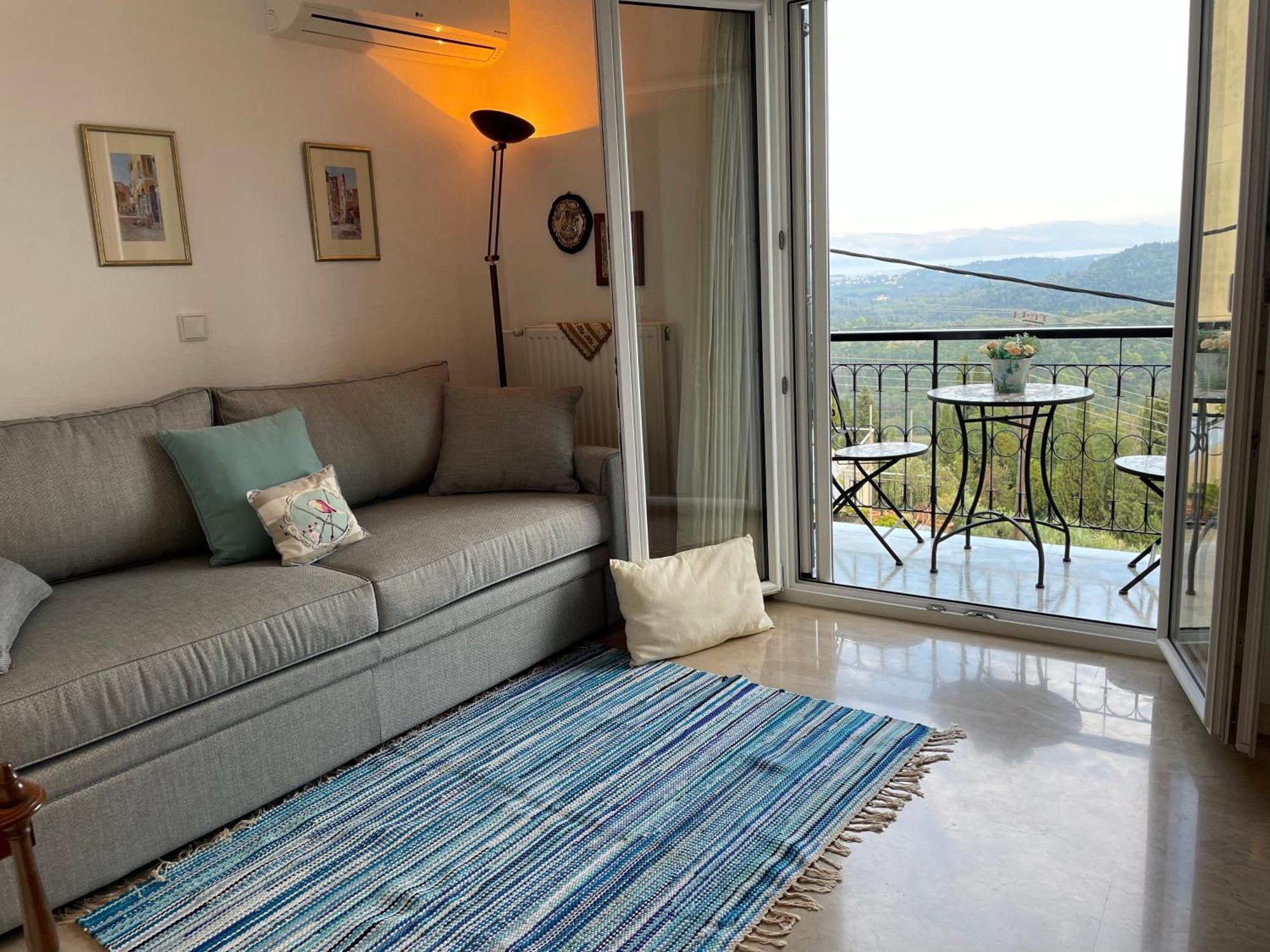Schoenes Familienappartement In Pelekas, Corfu Mit Meerblick מראה חיצוני תמונה